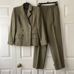 Olive Green Women's Blazer and Pants Set